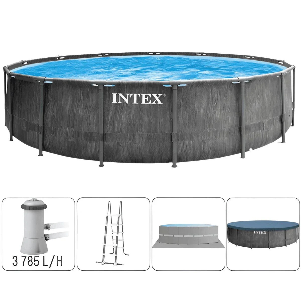 image for Piscina cu cadru metalic si pompa de filtrare Intex Greywood Prism Frame Premium 16805L, 457x122 cm foto