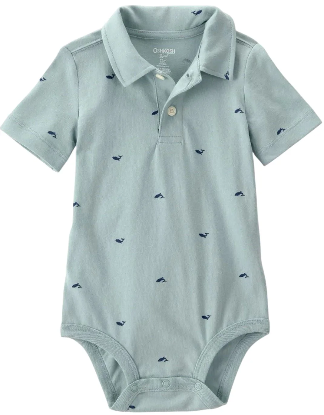 image for OshKosh Body cu guler polo cu imprimeu cu balene foto