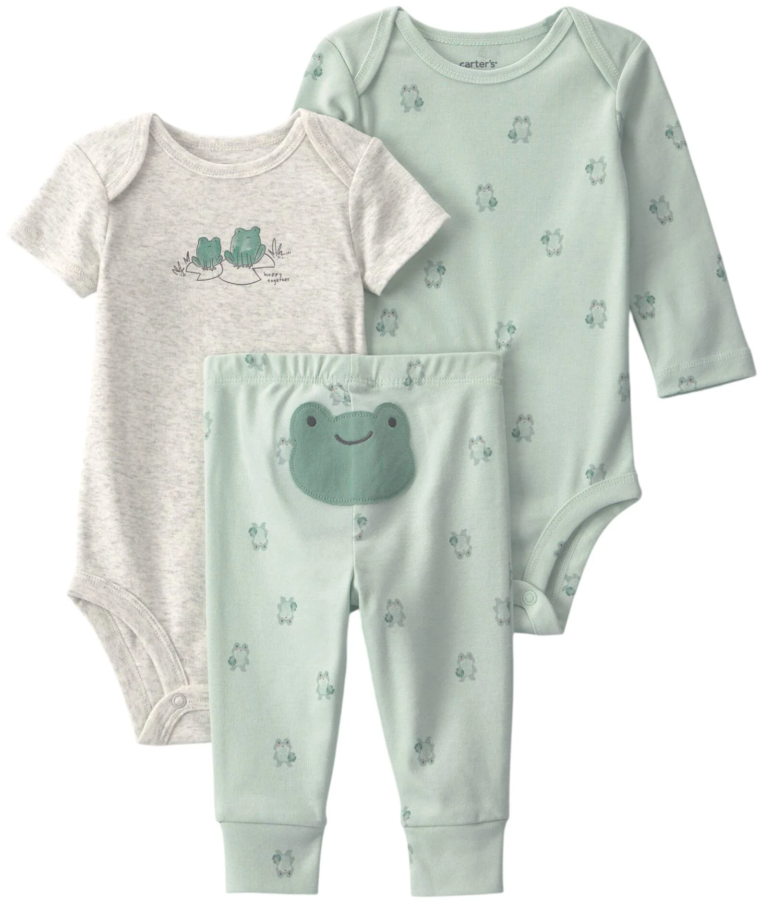 Carter's Set 3 piese Frog - 2 body si pantaloni foto