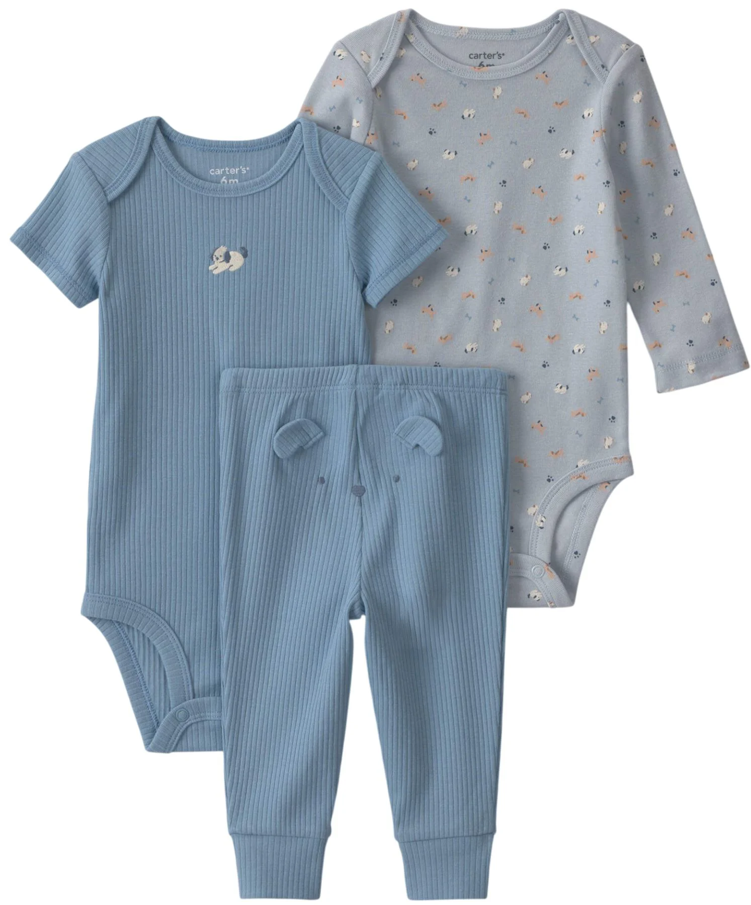 image for Carter's Set 3 piese Blue Doggy - 2 body si pantaloni foto