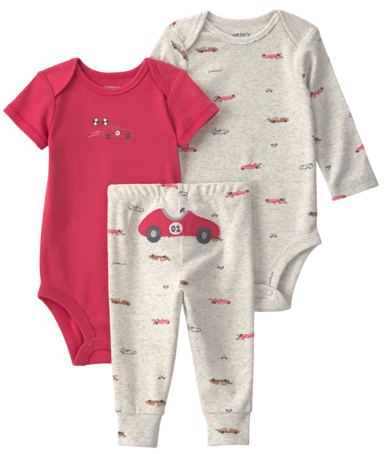 Carter's Set 3 piese Race Car - 2 body si pantaloni foto