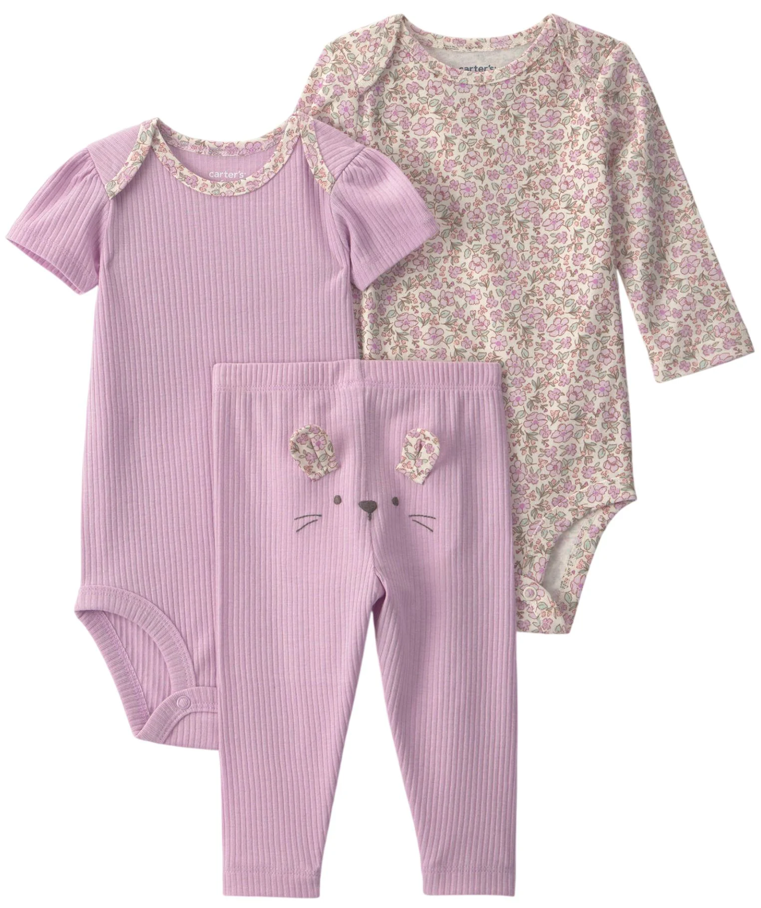 Carter's Set 3 piese Bunny Florals - 2 body si pantaloni foto