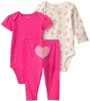 Carter's Set 3 piese Hearts & Flowers - 2 body si pantaloni foto