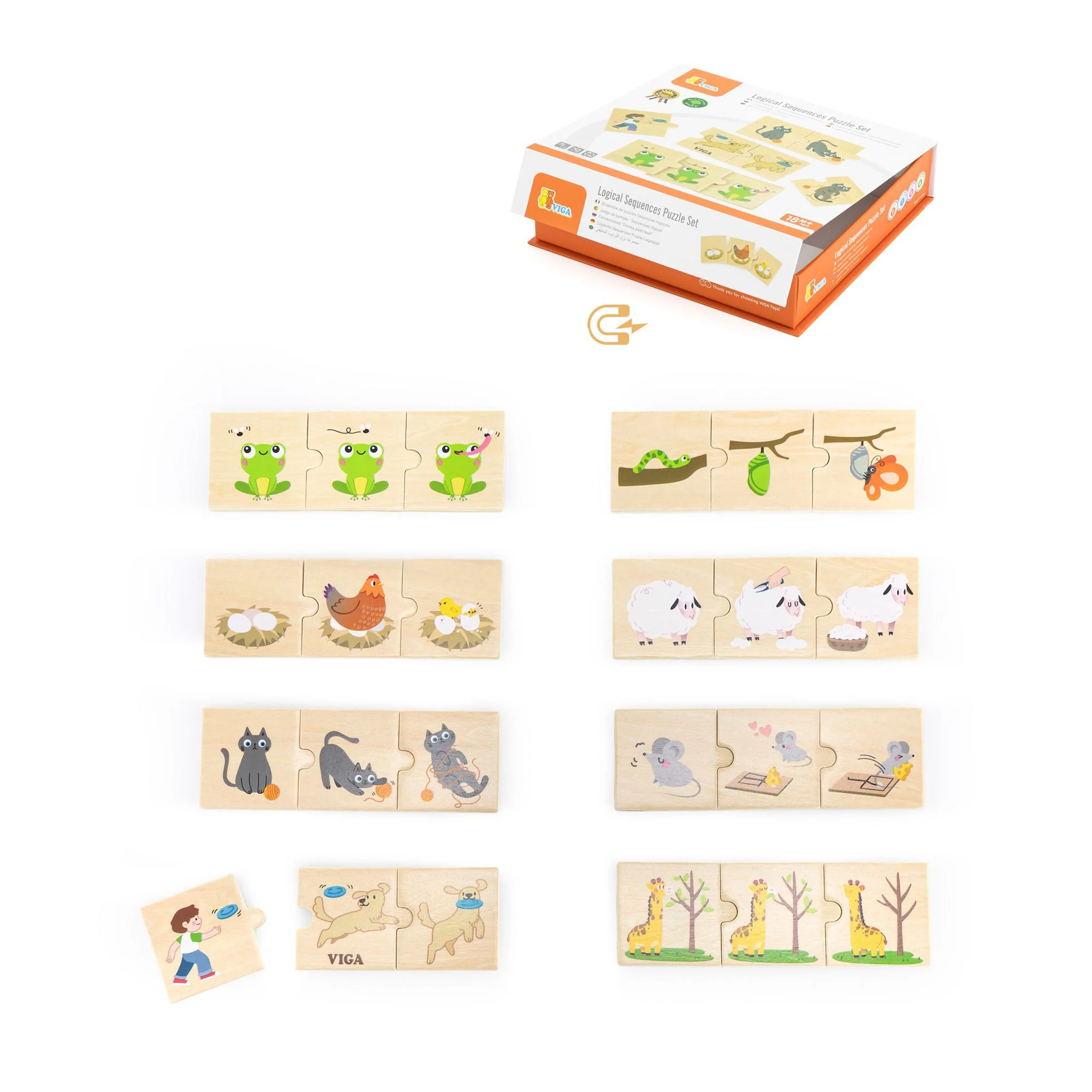 image for Логическая игра-пазл Viga Toys «Действия животных», 24 эл. foto