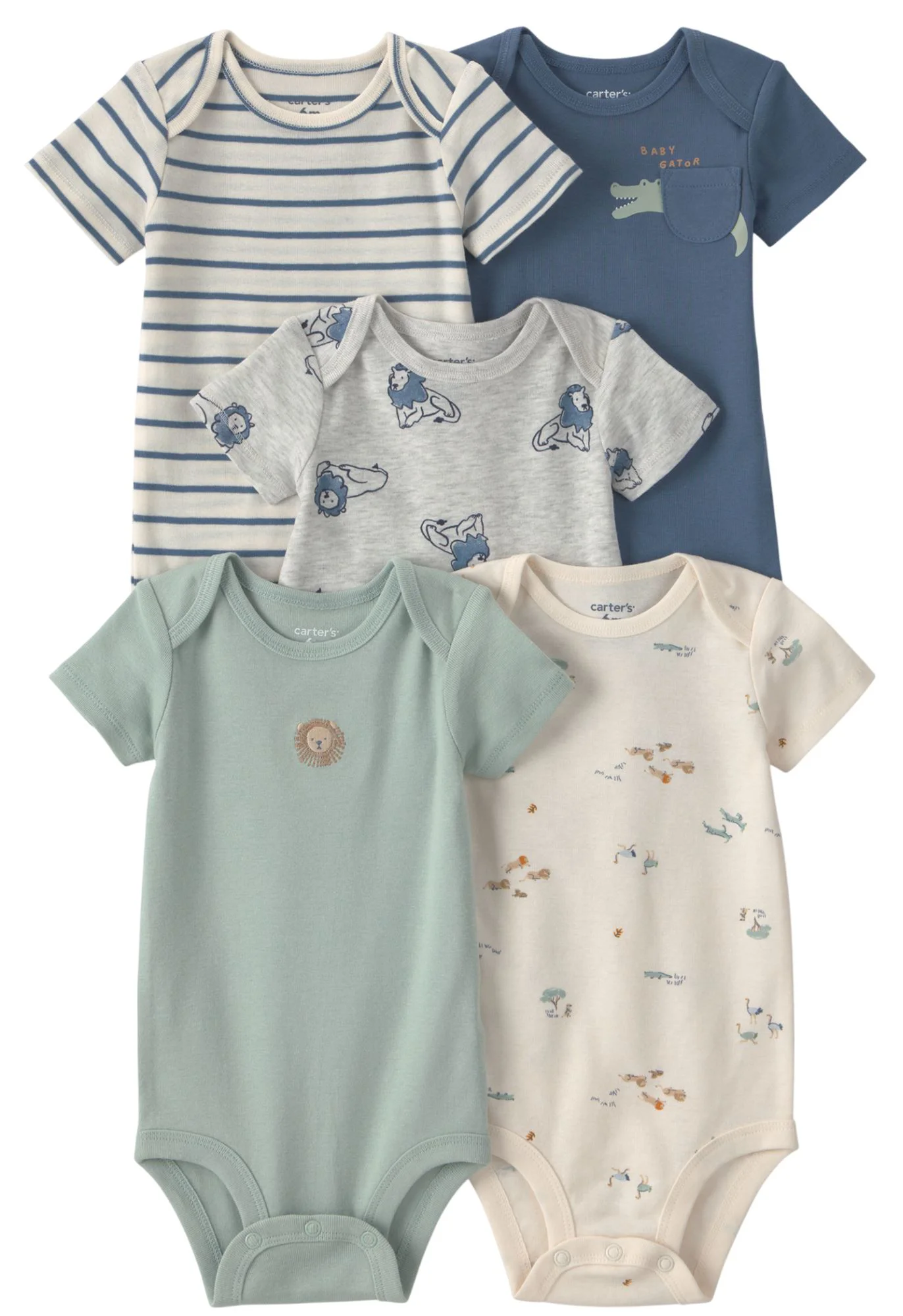 Carter's Set 5 body cu maneca scurta Safari foto