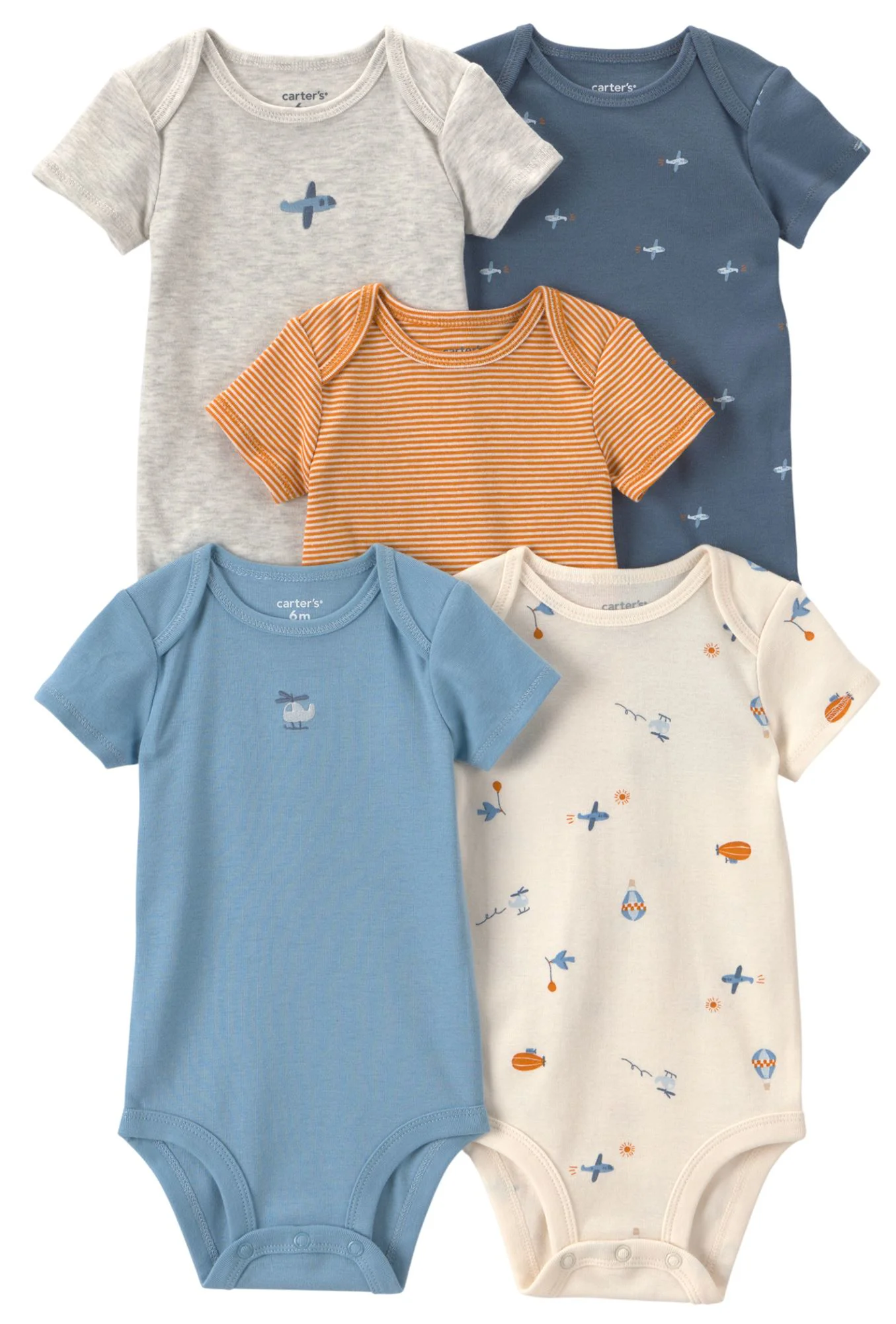 Carter's Set 5 body cu maneca scurta Airplane foto
