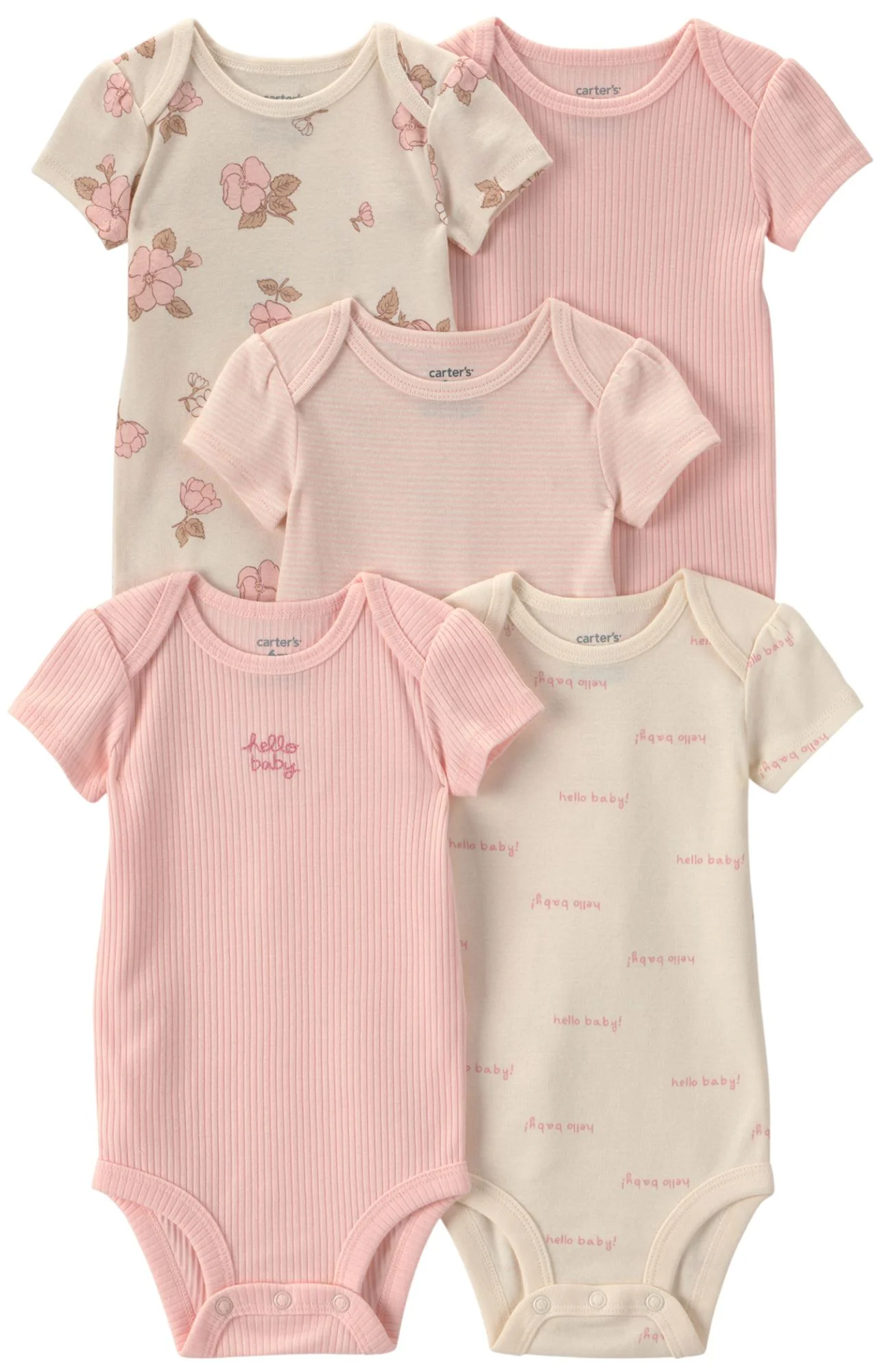 image for Carter's Набор из 5 боди с коротким рукавом Hello Baby Floral foto
