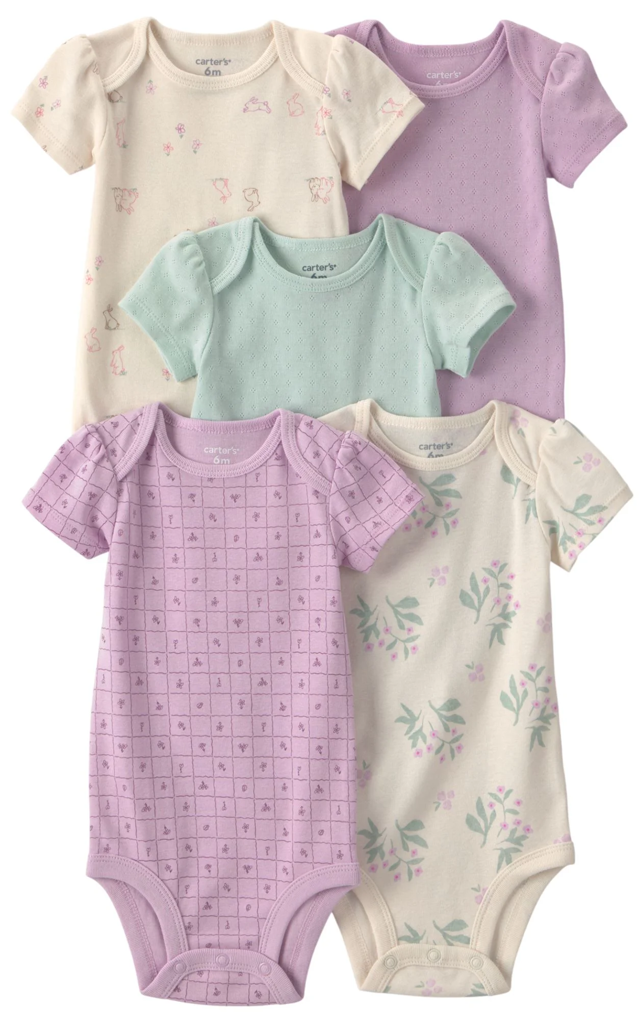 image for Carter's Набор из 5 боди с коротким рукавом Soft Floral Love foto