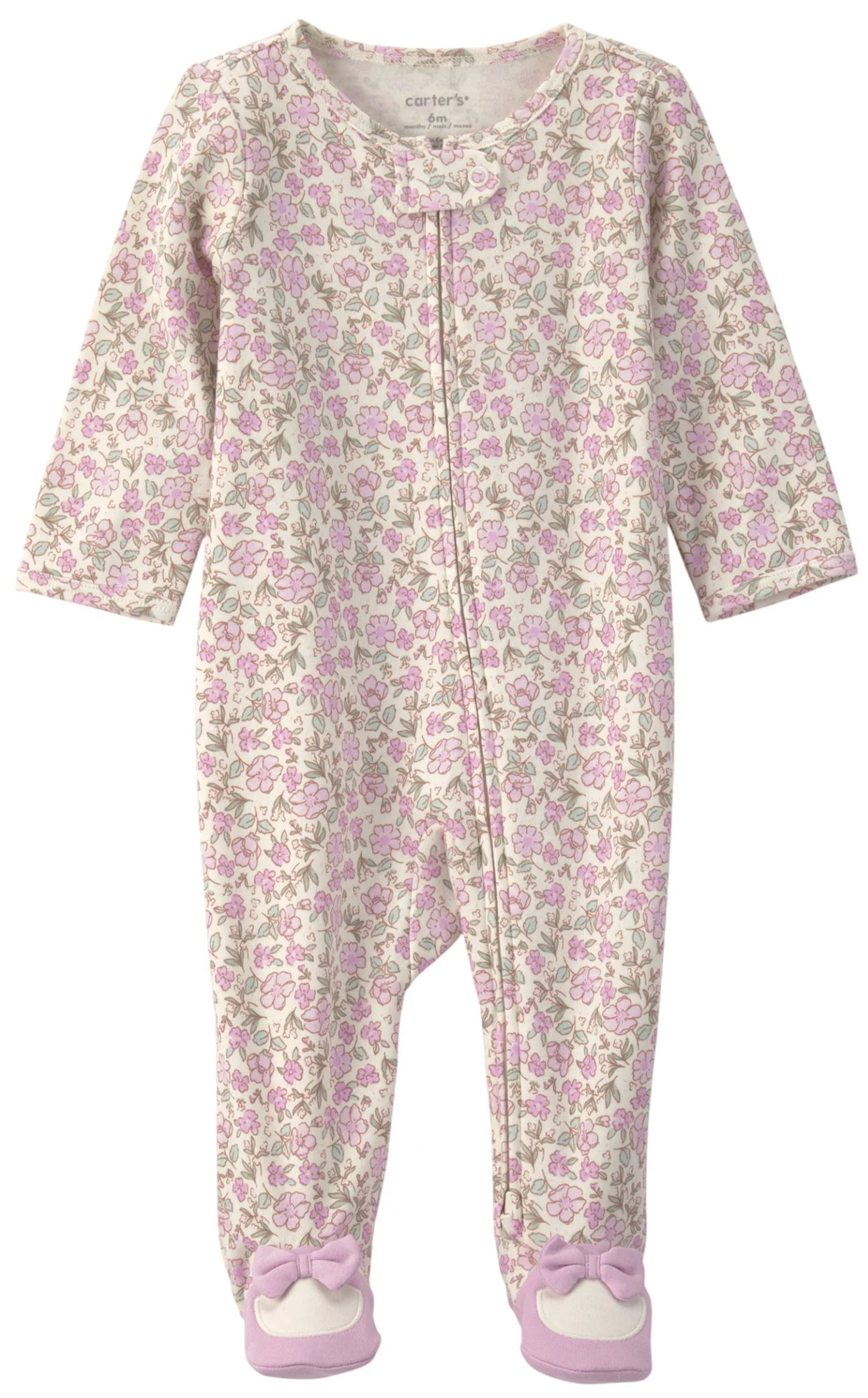 Carter's Pijama cu talpa din bumbac Mauve Floral foto