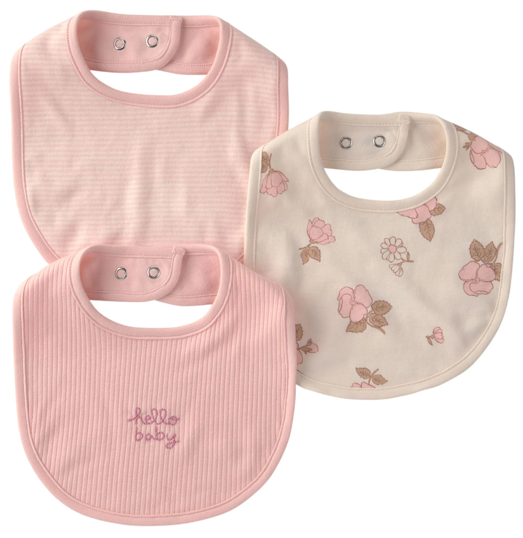image for Carter's Set 3 bavete Hello Baby Floral foto