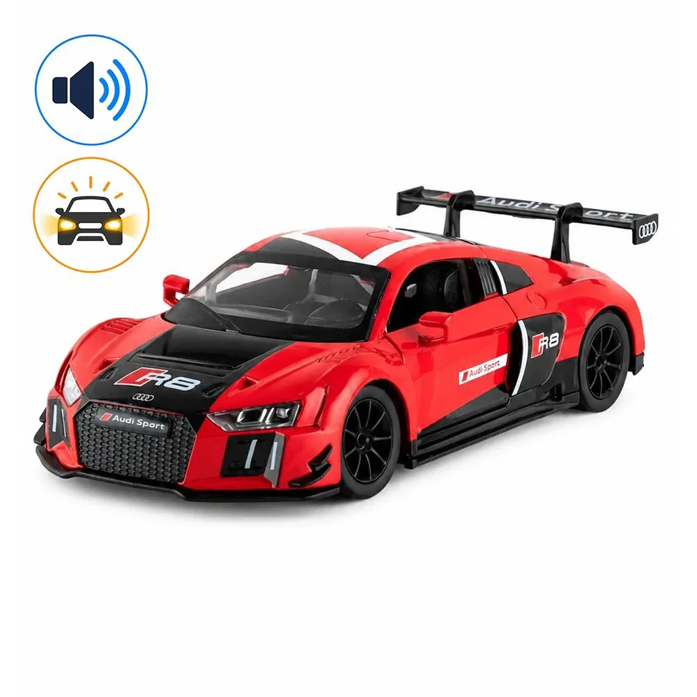 image for Металлическая машина Audi R8 LMS со светом и звуком, масштаб 1:24 foto