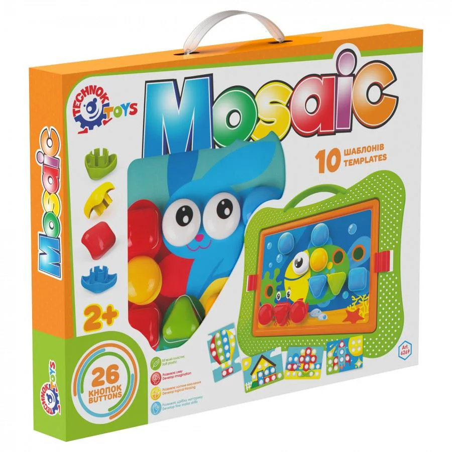 image for Развивающая мозаика с кнопками TechnoK Toys, 36 деталей foto
