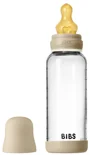 Set complet biberon fosforescent BIBS din sticla anticolici, tetina latex cu flux mediu, 240 ml foto