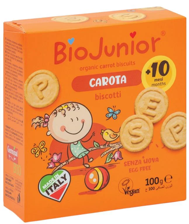 image for Biscuiti organici BioJunior cu morcov (10+ luni), 100 g foto