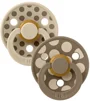 Set 2 suzete rotunde din latex BIBS Colour Polka dot Vanilla/Dark Oak (6-18 luni) foto