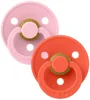Set 2 suzete rotunde din latex BIBS Colour Baby Pink/Tango (6-18 luni) foto