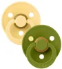 Set 2 suzete rotunde din latex BIBS Colour Pale Butter/Wasabi (6-18 luni) foto