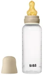 Set complet biberon fosforescent BIBS din sticla anticolici, tetina latex cu flux mediu, 270 ml foto
