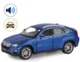 Металлическая машинка BMW X6 с инерционным механизмом, светом и звуком, Синяя, 1:26 foto