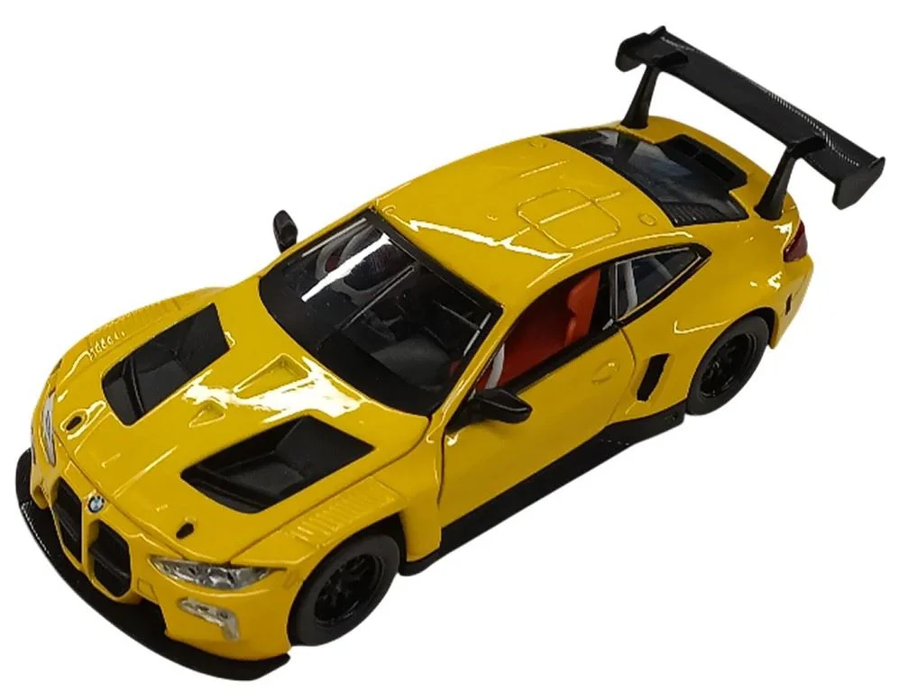 image for Металлическая машинка BMW M4 GT3 с инерционным механизмом, Желтая, 1:32 foto