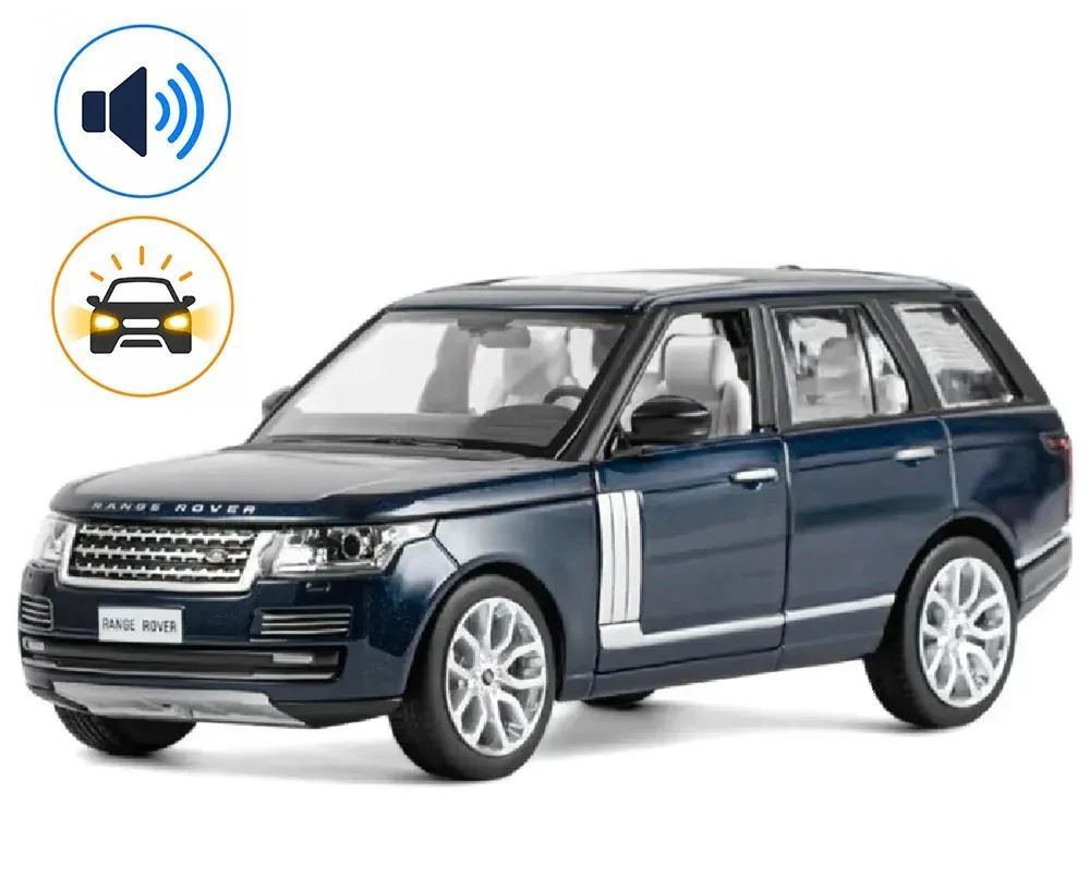 image for Металлическая машинка Range Rover с инерционным механизмом, светом и звуком, Синяя, 1:24 foto