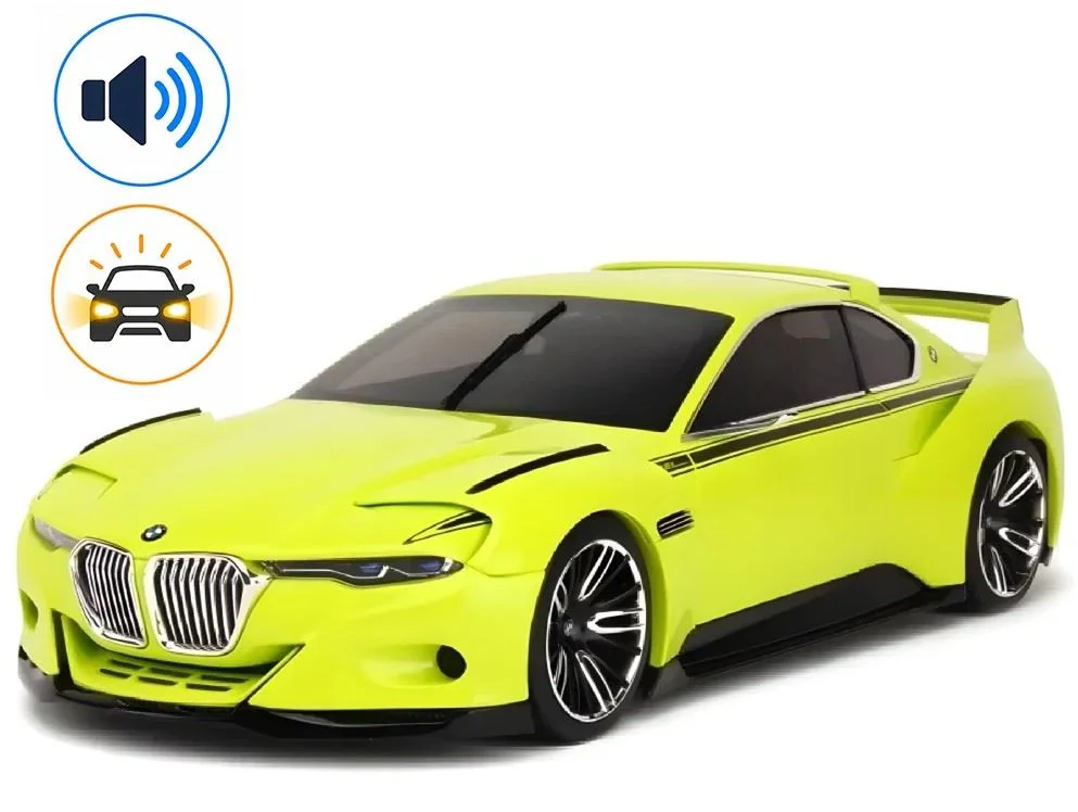 image for Металлическая машинка BMW 3.0 CSL Hommage с инерционным механизмом, светом и звуком, Зелёная, 1:24 foto