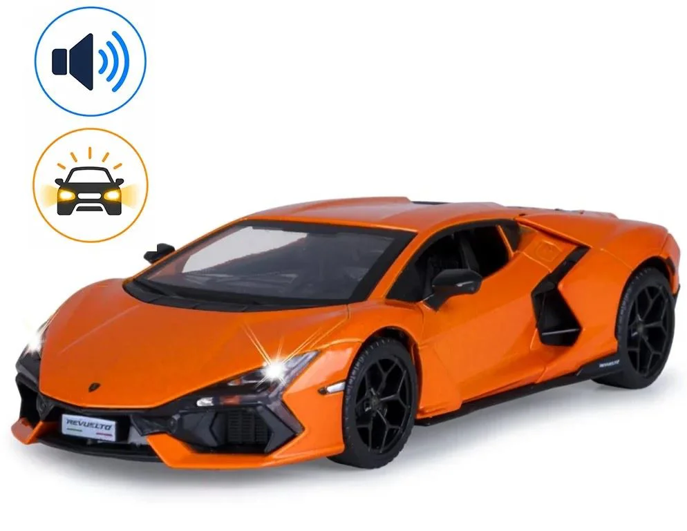 image for Металлическая машинка Lamborghini Revuelto с инерционным механизмом, светом и звуком, масштаб 1:24 foto