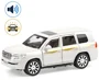 Металлическая машинка Toyota Land Cruiser Prado 1:24 с инерционным механизмом,светом и звуком, Белый foto