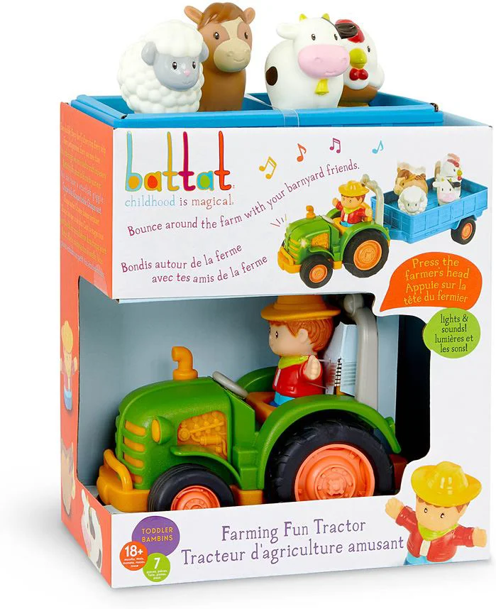 image for Tractor Battat cu remorca, fermier, animale si sunete foto