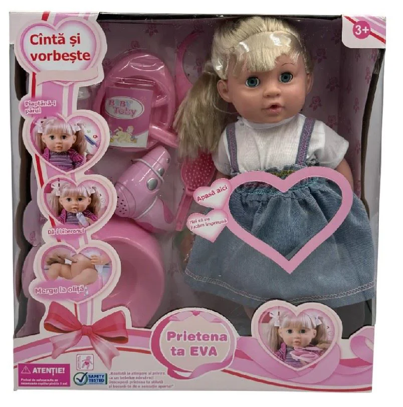 image for Papusa interactiva Eva cu accesorii: Canta si vorbeste (Ro), 40 cm foto