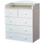 Комод с пеленальным столиком и 5 ящиками PernaMea HappyBaby Pro 800 DSP White foto