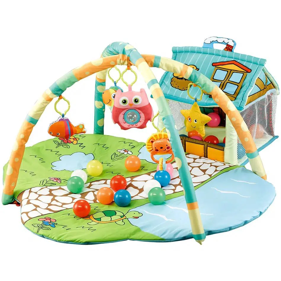 image for Covoras pentru copii Moni Happy Farm Green, 90x85x48 cm foto