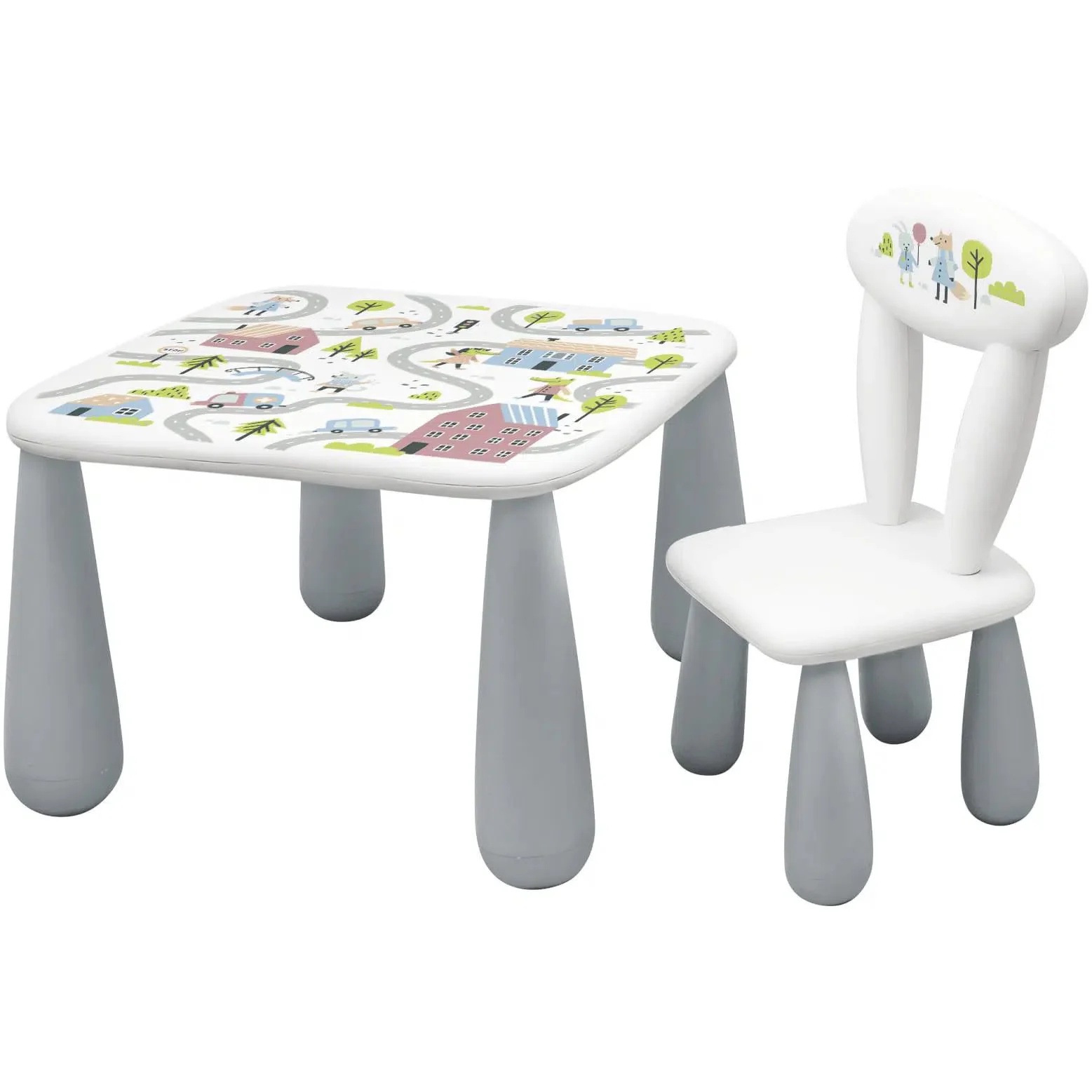 image for Детский стол и стул Maltex Luna Town White Grey foto
