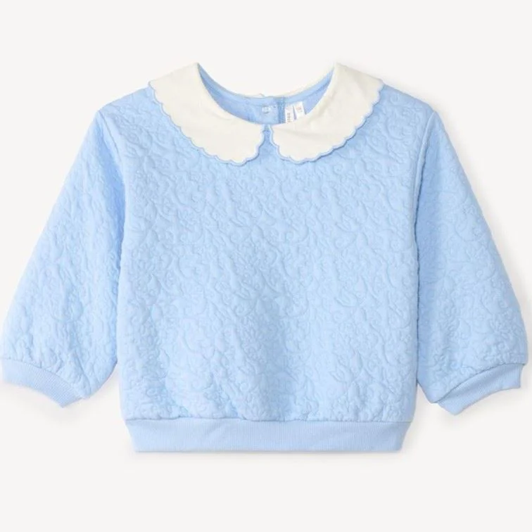 image for Orchestra Bluza din fleece cu guler din poplin matlasat Baby Blue foto