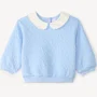 Orchestra Флисовый лонгслив со стеганым воротником из поплина Baby Blue foto