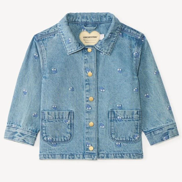 image for Orchestra Geaca din denim cu broderie florala foto