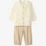 Orchestra Set 3 piese Baby Boy's First Days - vesta fara maneci din sherpa, bluza si pantaloni foto
