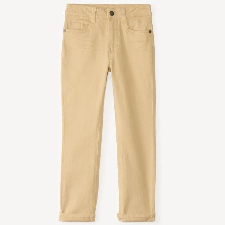 Orchestra Pantaloni slim din twill Beige foto