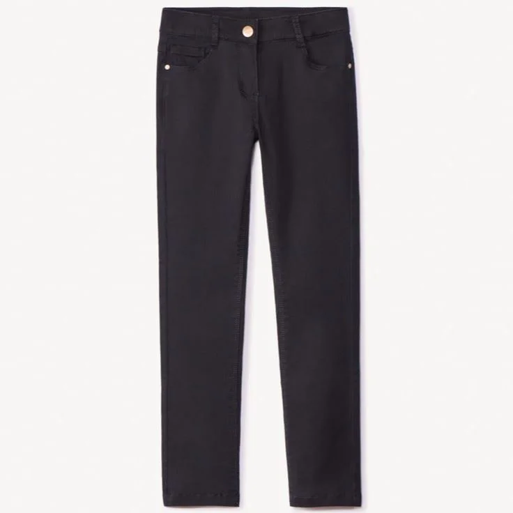 Orchestra Pantaloni slim din twill Black foto