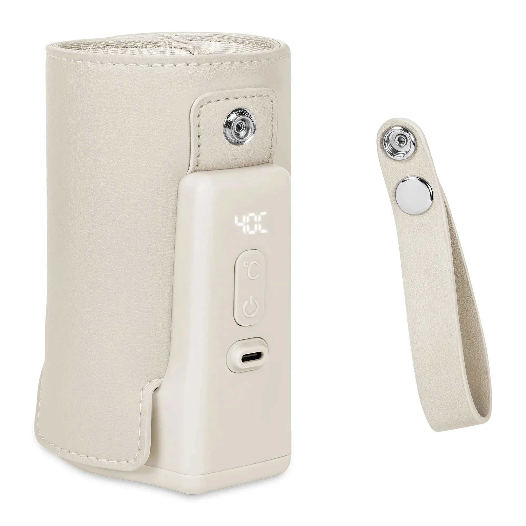 Incalzitor portabil pentru biberoane Lionelo Thermup Go Plus Beige Calm foto