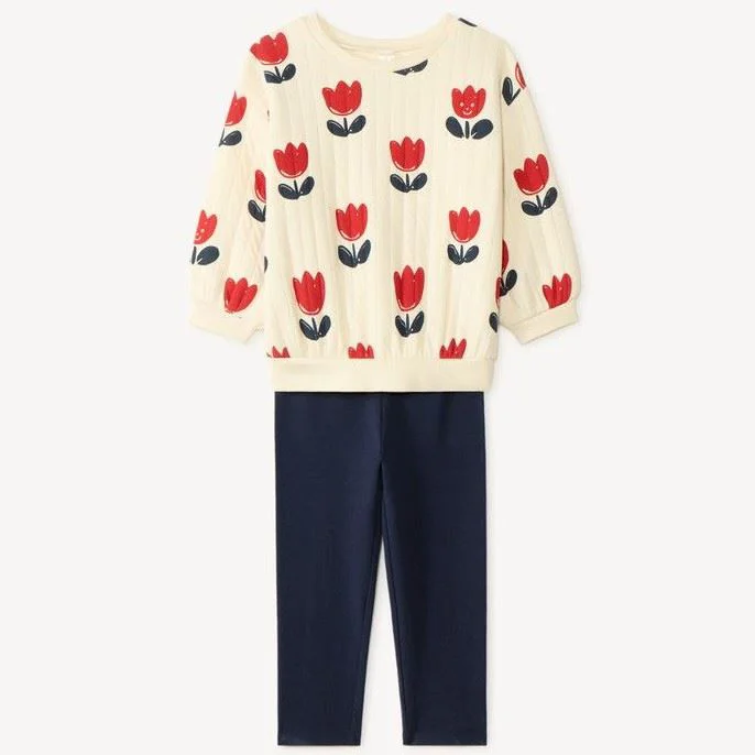 image for Orchestra Set 2 piese Tulips - bluza cu maneca lunga si pantaloni foto