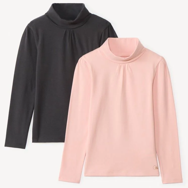 Orchestra Set 2 bluze cu guler inalt Grey & Pink foto
