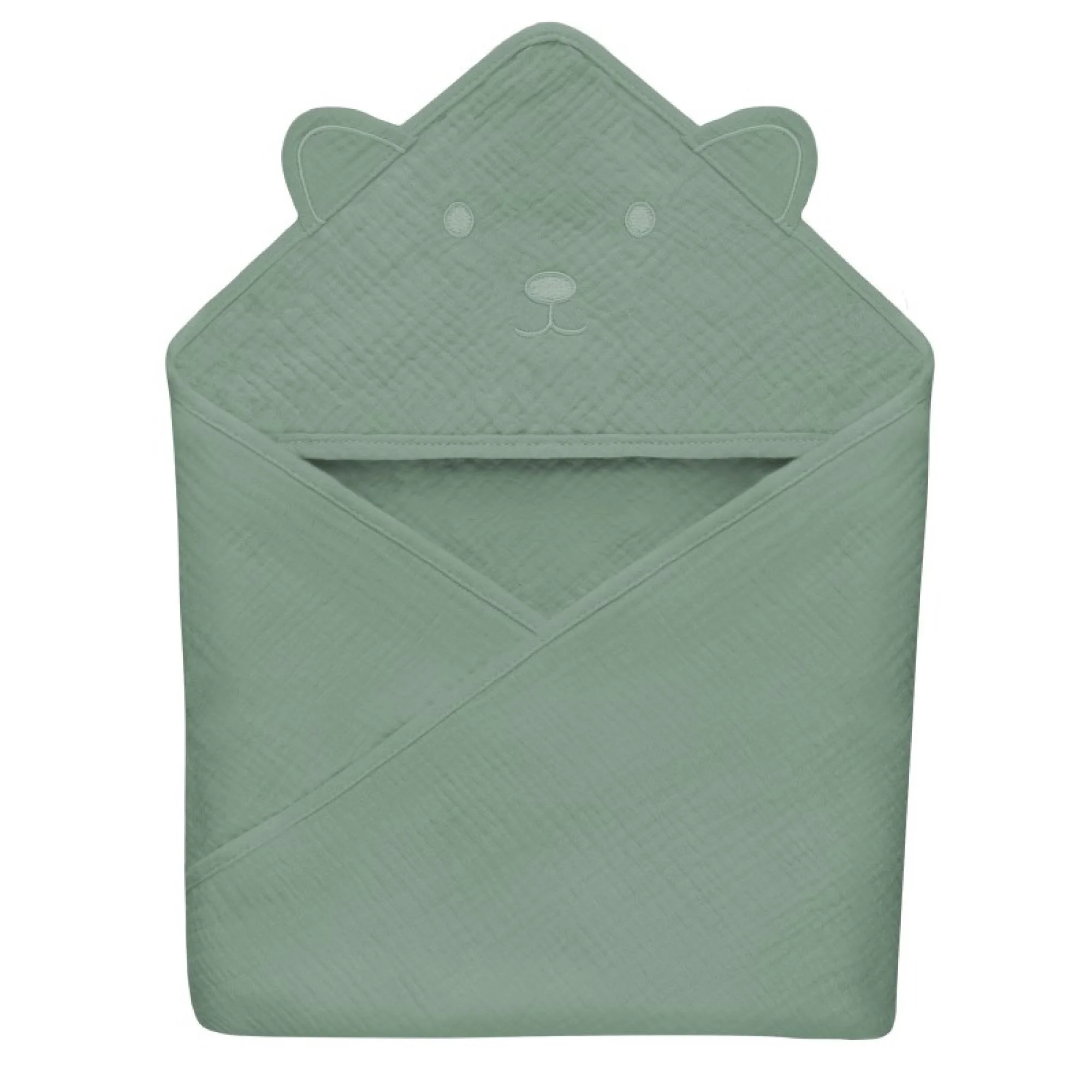 image for Полотенце с капюшоном из муслина Lionelo Green Forest, 80x80 см foto