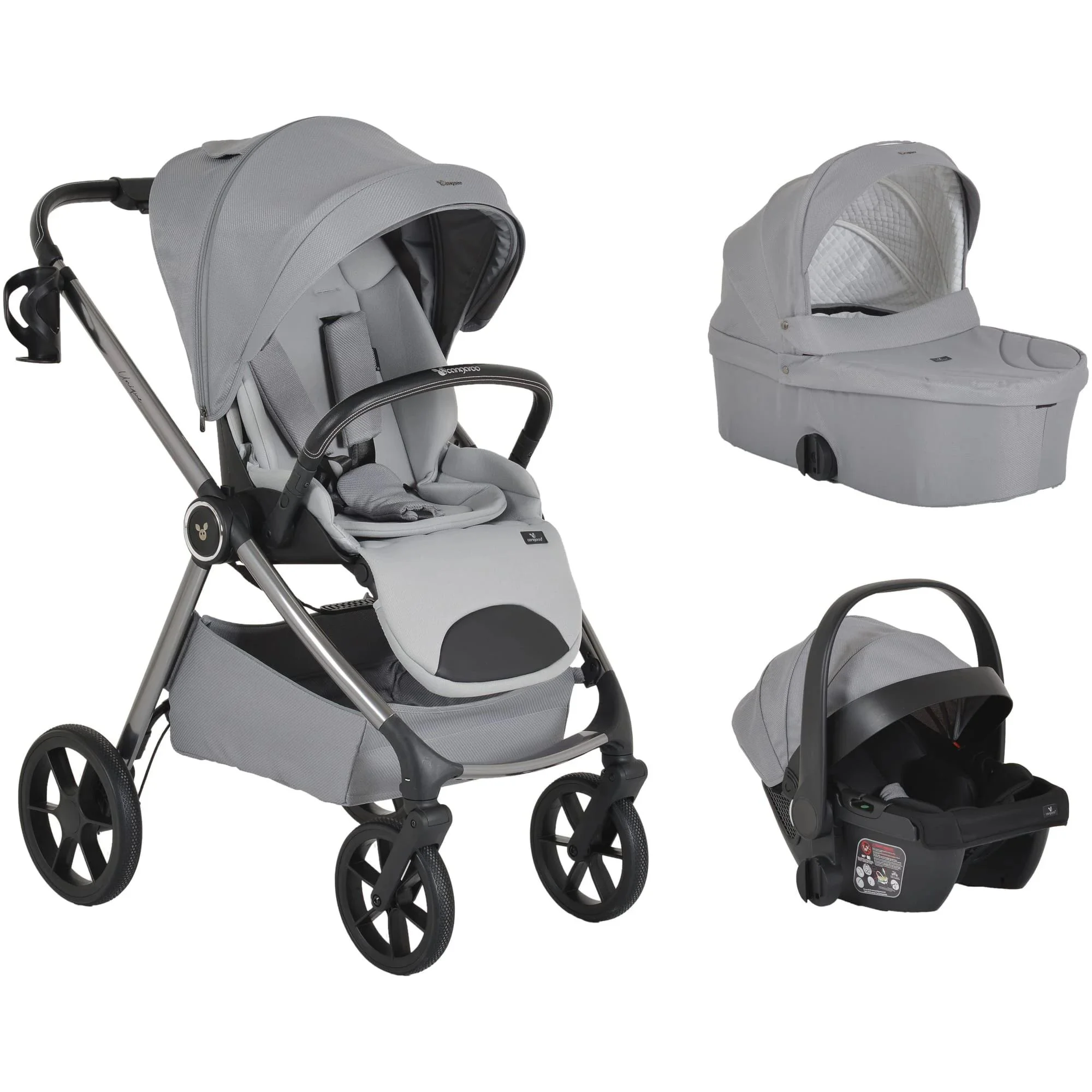 image for Carucior 3 in 1 Moni Unique Silver Cloud foto