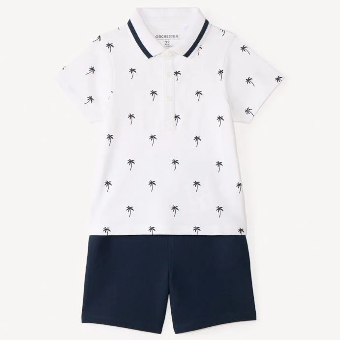 Orchestra Set 2 piese Palms - tricou polo si pantaloni scurti foto