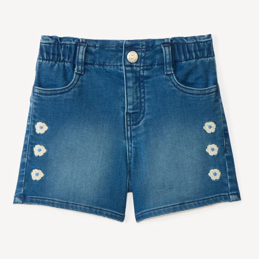 Orchestra Pantaloni scurti din denim cu broderie florala foto