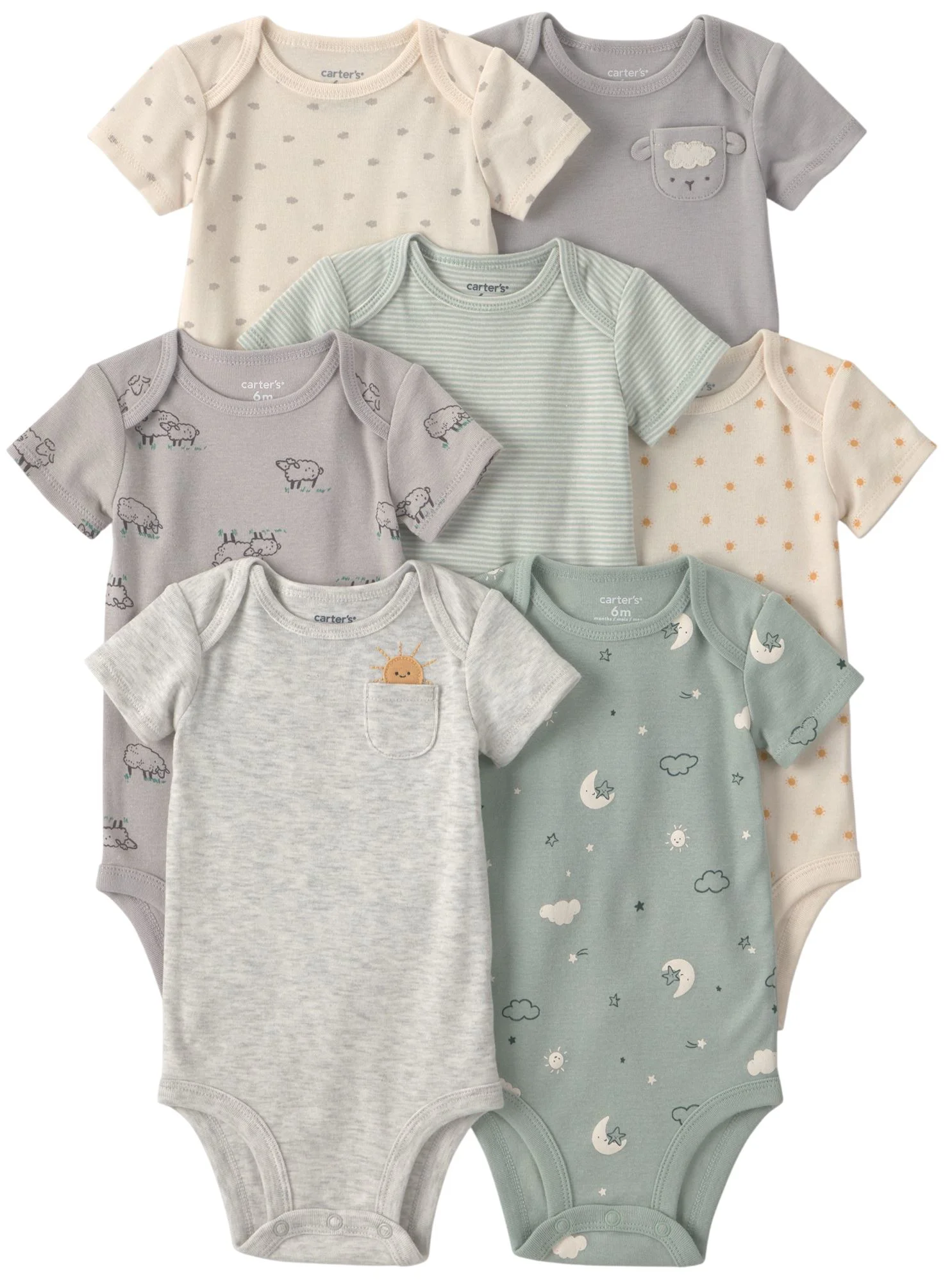 Carter's Set 7 body cu maneca scurta Dreamy Sheep foto