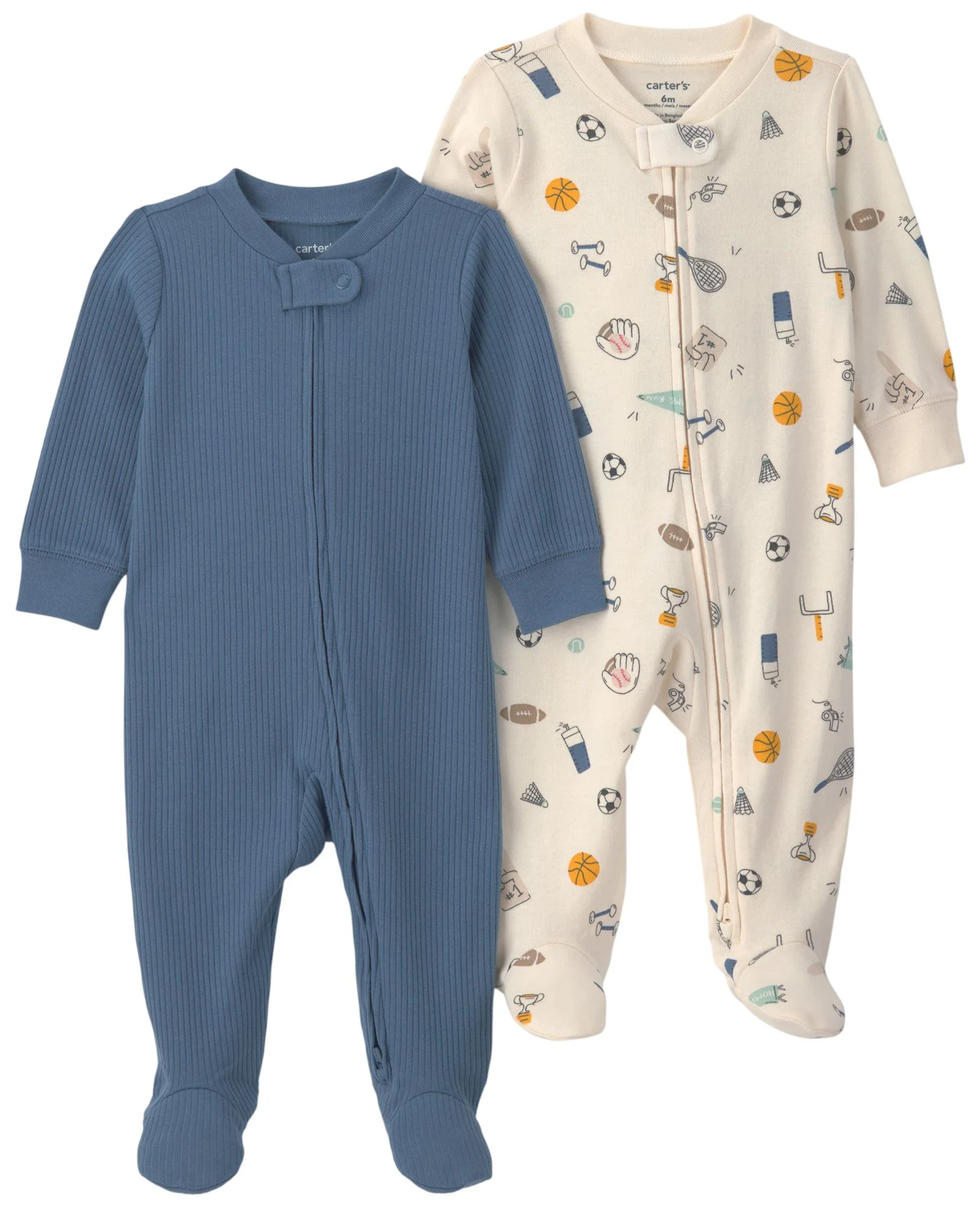 Carter's Set 2 pijamale cu talpa Sporty foto