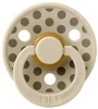 Suzeta rotunda din latex BIBS Studio Colour Polka dot Vanilla/Dark Oak (0-6 luni) foto