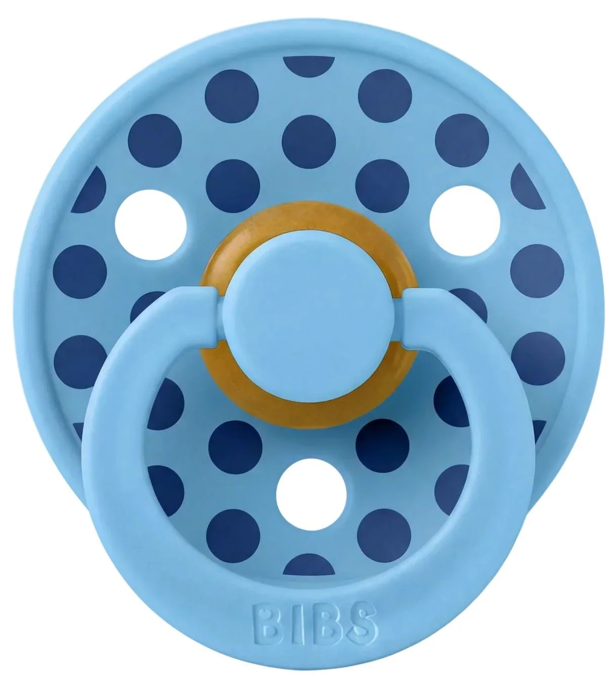 Suzeta rotunda din latex BIBS Studio Colour Polka dot Breeze/Cornflower (0-6 luni) foto